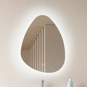Lucande LED ogledalo Celestiel, v obliki kapljice, CCT, 60 cm - Kopalnica - Sodobni - krom - Steklo