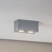 SOLLUX LIGHTING Stropna svetilka Ara Maxi, siva, z 2 svetlobnimi viri, kovinska - Dnevna soba/jedilnica - Sodobni - Kovina