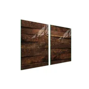 shumee Steklena zaščitna plošča za štedilnik 2x45x52 Les