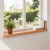 vidaXL Okenske police 2 kos Lakirana 100 x 15 x 2 cm Trda bukovina