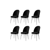 Hanah Home Set stolica Ritim, 44x96x42 cm, 6 komada, Belo-crne