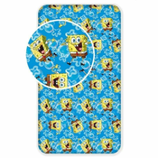 Plava pamučna dječja plahta s gumom 90x200 cm Sponge Bob Blue – Jerry Fabrics