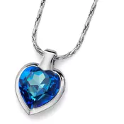 Ženski oliver weber heart bermuda blue lancic sa swarovski plavim kristalnim priveskom ( 11616.blu )