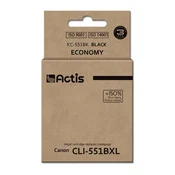 slomart črnilo actis kc-551bk (nadomestno črnilo canon cli-551bk; standardno; 12 ml; črno)