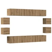 Vidaxl 8 kosov stenske TV omarice Artisan Oak Engineered Wood
