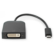 NEDIS kabelski adapter USB 3.2 Gen 1/ USB-C konektor - DVI-D 24+1 utičnica/ okrugli/ crni/ 20 cm