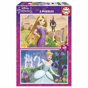 Set 2 Puzzle Disney Princess Cinderella and Rapunzel 48 Dijelovi