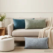 vidaXL Blazina 6 kos HEERLEN Svetlo modra 40 x 80 cm Kovinska tkanina