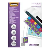 Fellowes Filex folija za laminiranje A4, 80 mikronov. 228 x 303 mm