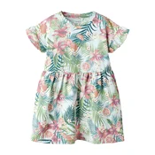 NAME IT Obleka NMFJunni pastelno modra / temno zelena / mandarina / rosé