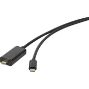 Renkforce Renkforce USB-C/Mini-DisplayPort adapterski kabel USB-C vtič, mini DisplayPort vtič 5 m črna RF-3421684 pozlačeni konektorji USB-C-Display kabel Renkf, (20416964)