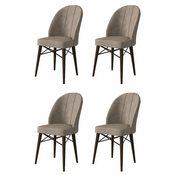 HANAH HOME Set 4 stolice Ritim Cappuccino Brown
