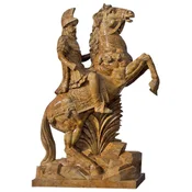 Casa Padrino Antique Style Marble Sculpture Roman on Horse Left Brown H. 210 cm - Garden Decoration