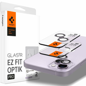 Spigen Ez Fit Optik 2x zaščitno steklo za kamero na iPhone 14/14 Plus/15/15 Plus, vijolična