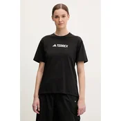 Kratka majica adidas TERREX ženska, črna barva, JF9131