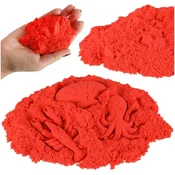 Northix Kinetični pesek 1kg v vreči rdeče barve
