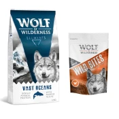 12 kg suhe hrane Wolf of Wilderness + Snack gratis! - Vast Oceans - riba + Wide Acres - piščanec (monoprotein)
