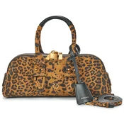 Pinko BOWLING BAG BAGUETTE SUEDE Kostanjeva