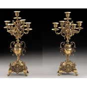Casa Padrino luxury baroque candle holder set gold A� 23 x H. 43 cm - Handmade baroque style bronze candlesticks - Baroque decorative accessories - Baroque interior - Noble & Magnificent
