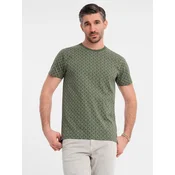 Ombre Mens full print knit shirt - olive