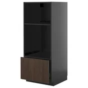METOD / KNIVSHULT Visoki element za ugradne uredaje, Crnosiva/Sinarp smeda, 60x60x140 cm