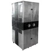 Casa Padrino luxury wine cabinet in suitcase design silver/black 86 x 80 x H. 177 cm - Aluminum bar cabinet - Suitcase cabinet - Airplane furniture - Aviator furniture - Aluminum bar furniture