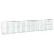 Vidaxl Gabionska košara s pokrovom 1050x100x200 cm pocinkano železo
