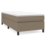 Vidaxl Posteljni okvir z vzmetmi Taupe 90x190cm Tkanina