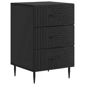 vidaXL vidaXL Nočna omarica s predalom Črna 43 x 41 x 66,5 cm Inženirski les, (5000209589)