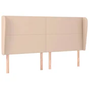 Vidaxl Vzglavje z ušesi kapučino 203x23x118/128 cm umetno usnje