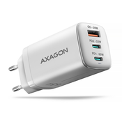 AXAGON ACU-DPQ65W, omrežni polnilnik GaN 65 W, 3 vhodi (USB-A + dvojni USB-C), PD3.0/QC4+/PPS/Apple, bel