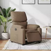 Vidaxl vidaXL Električni naslanjač, rjav, oblazinjenje iz blaga