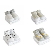 Ponožky pre bábätko Birth Socks Doudou et Compagnie sivé s jemným vzorom od 0-6 mes DC3704