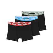 Mens Puma Boxer Briefs 3 Pack, Black, Clothing