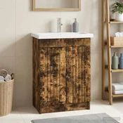 vidaXL vidaXL Omarica pod umivalnikom Dimljen hrast 56 x 37,5 x 81 cm, (5000245702)