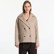 Plašč Calvin Klein Relaxed Short Peacoat Executive Brown Ground/ Tofu Twill S