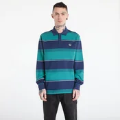 Majica FRED PERRY Heavyweight Striped Polo Shirt Tennis Blue L
