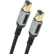 Oehlbach Oehlbach D1C13353 RJ45 omrežni kabel\, Patch kabel CAT 8.1 2.00 m črna\, zlata 1 kos, (20421037)