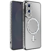 AVIZAR Ovitek za Samsung Galaxy S25 Edge, združljiv z MagSafe, z bleščečim robom, Črna, (5000189541)