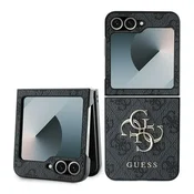 1 to 3 Guess Ovitek Usnjen 4G Za Samsung Galaxy Z Flip6 F741 Ovitek Z Logo Kovinski