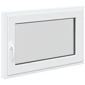 Vidaxl Okno za klet RISOR 90 x 70 cm PVC in steklo Bela