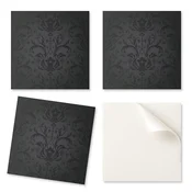shumee Komplet vinilnih ploščic, pripravljenih za montažo, s potiskom, elegantnim rastlinskim vzorcem, 9x30x30 cm