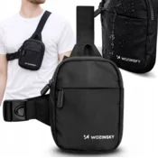Unisex torbica Wozinsky WMS-W1, vodoodbojna, dva predala, črna