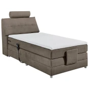 MID.YOU POSTELJA BOXSPRING 120 cm  x 200 cm , tekstil, leseni material rjava