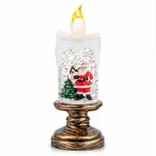Netscroll Dekorativna LED shake-it božična sveča z Božičkom, drevescem in padajočim snegom, CANDLES