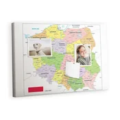 tulup.si Plutovinasta tabla Zemljevid poljske 60x40 cm Kovinski zatiči