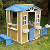 Kinder home decija kucica, drvena, igra na otvorenom u dvorištu i bašti ( C351 )