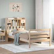 vidaXL vidaXL Knjižna postelja brez vzmetnice bela 75x190 cm trdna borovina, (21653584)