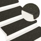 Prostirke za stepenice samoljepljive 15 kom 65x21x4 cm antracit pravokutni rub