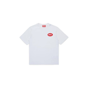 Otroška bombažna kratka majica Diesel TPATCH OVER T-SHIRT bela barva, J02469